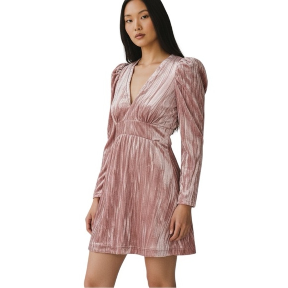 Rachel Parcell Pink Velvet Mini Dress 14 Holiday Party Romantic Luxe Feminine